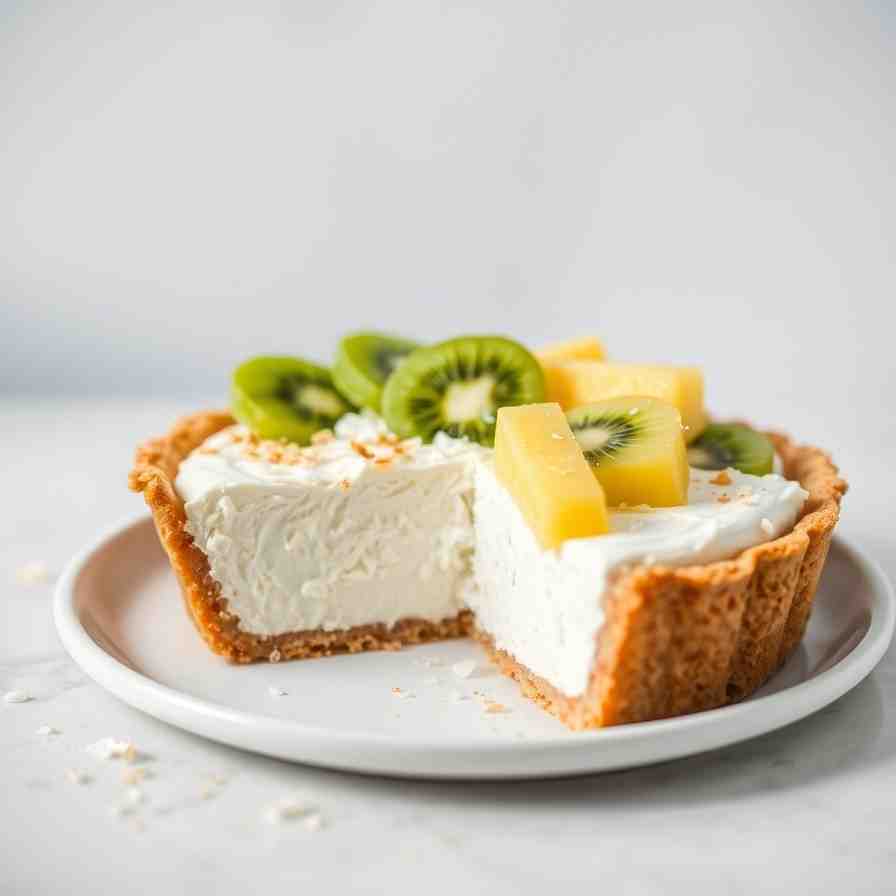 Healthy Coconut Cream Pie - Sugar-Free & Tropical